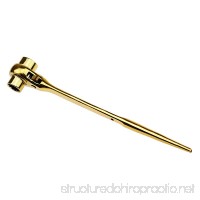 Hexagon Scaffold Podger Ratchet Spanner Ratcheting Socket Wrench Tool 19mm/22mm (Gold) - B06XJ7PQ57