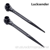Lucksender Black 19/22mm Scaffold Podger Ratchet Spanner Site Ratcheting Socket Wrench - B00V66X8E2