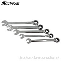 MacWork 5-Piece Comination Ratcheting Wrench Set Metric sizes 10-15mm with 50BV30 Ratcheting Gear with 72 Tooth Ratchet Mechanism - B07CW8CGQH
