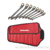 WORKPRO 8-piece Flex-Head Ratcheting Combination Wrench Set Cr-V Nickel Finish with Organizer Bag - B06ZY3DG6P