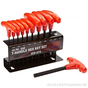 ATD Tools (574) 10-Piece SAE T-Handle Hex Key Set - B00ILVTXH6