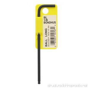 Bondhus 15707 1/8 Ball End Tip Hex Key L-Wrench with ProGuard Finish Tagged and Barcoded Long Arm - B000MBLW72