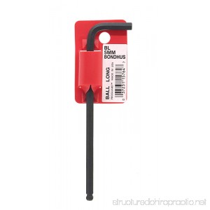 Bondhus 15764 5mm Ball End Tip Hex Key L-Wrench with ProGuard Finish Tagged and Barcoded Long Arm - B000V4G702