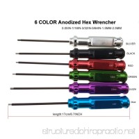 HUWAIMI 6 COLOR Anodized Hex Wrencher for RC CAR HELICOPTER Remote Control Car/airplane 0.05IN-1/16IN-3/32IN-5/64IN-1.5MM-2.5MM - B07CXRQN1X