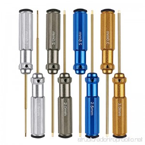 Neewer® 2 Pack Titanium Nitride TiNI Hex Driver Wrench 4 Piece Set 1.5mm/2mm/2.5mm/3.0mm - B01IR0MN18