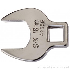 SK Hand Tool 42358 3/8-Inch Drive Open End Crowfoot Wrench 18mm - B002YKIY20