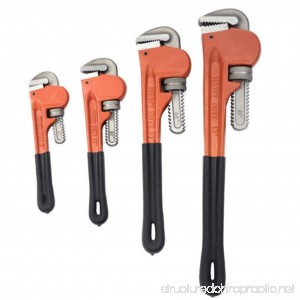 Adjustable Heavy Duty Pipe Wrench Set 4pcs 8 10 14 18 Monkey Heat Treated - B07FBT33HF