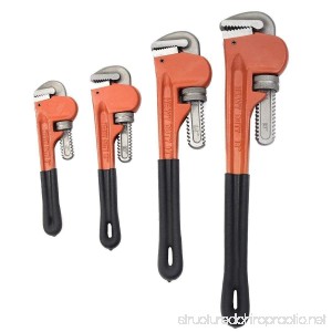 PROLINEMAX 4 Pc Heavy Duty Adjustable Pipe Wrench Plumbing Monkey 8'' 10'' 14'' 18'' - B07FCYH6NC