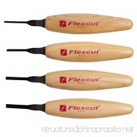 Flexcut Carving Tools  45 Degree Parting Micro Tool Set  Razor Sharp High Carbon Steel Blades  Set of 4 (MT600) - B016DBRLME
