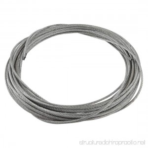 TOOGOO(R) 3mm Diameter Flexible Stainless Steel Wire Rope Cable 12 Meter Length - B00UBOPFC8