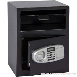 GHP 11.8x14.2x17.7 Black Box Silver Panel Steel Keypad Lock Electronic Safe Box - B07G5JD2J6