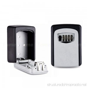 Key Box FOME Wall-mounted Security Key Lock Box Key Safe Box with 4-Digit Combination Key Storage Box Zinc Alloy Waterproof Key Keeper 4.60 x 3.22 x 1.45in for Sharing Your Keys Securely - B074TH3DNN