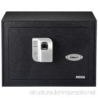 Ollieroo Safe 0.8 CF Steel Electronic Biometric Fingerprint Safe Box With Shelves Fingerprint Sensor Manual Key and Integrated LED Light - B01K9N4AJY