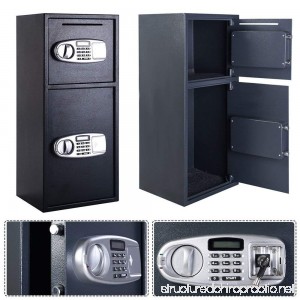 FCH Digital Double Door Safe Depository Box for Cash Office Security Lock Drop Boxes - B01M6U70SJ