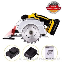 Coocheer 20V 6-1/2" Portable Cordless Circular Saw with Laser Guide  Lightweight Safety Guard  7000 rpm Max Speed Easy for Cutting Wood  Li-ion Battery and Charger Adapter Included - B07DPKKMN2