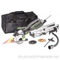 Genesis GPCS535CK 5.8 Amp 3-1/2” Control Grip Plunge Compact Circular Saw Kit with Laser Miter Base 3 assorted blades Vacuum Adapter Hose Rip Guide and Carrying bag - B01N2OBGNM