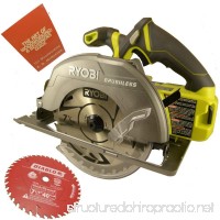 Ryobi P508 18-Volt One+ 7-1/4 in. Brushless Circular Saw Bundle with Diablo 40-Tooth Finish Saw Blade and The Art of Woodworking Book (Bare Tool) - B077J626KL