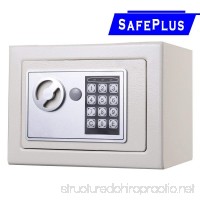 NEW Small White Digital Electronic Safe Box Keypad Lock Home Office Hotel Gun - Constructed With 2mm Thick Solid Steel - Opens With Digital PIN Or Included Override Key - B01HGPCIWE