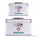 Jssmst Medical Box with Lock - First Aid Box Emergency Medicine Case with Drugs Storage 15.35 x 9.05 x 8.66 inches Silver (MC17023) - B074V6HK3C