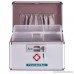 Jssmst Medical Box with Lock - First Aid Box Emergency Medicine Case with Drugs Storage 15.35 x 9.05 x 8.66 inches Silver (MC17023) - B074V6HK3C