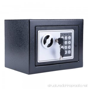 Miageek [US STOCK] Security Safes 8.9x6.9x6.3 inches Home Office Hotel Digital Electronic Safe Box Wall Cabinet Hidden Key Lock Safes for Jewelry Cash Gun Document Steel Alloy Drop Safe (Black1) - B07DVY35N6