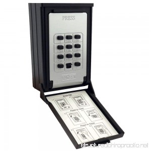 NU-SET 2085-3 Key/Card Storage Wall Mount Push Button Combination Lockbox Black - B00M0XFXAC