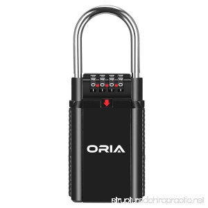 ORIA Key Storage Lock Box 4-Digit Combination Lock Holds up to 6 Keys Secure Box Keys Holder for Indoors & Outdoors Include Realtors Guests Tenants - B07BT3HMZY