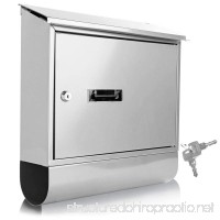 Serenelife Modern Wall Mount Lockable Mailbox - Outdoor Galvanized Metal Key Large Capacity - Commercial Rural Home Decorative & Office Business Parcel Box Packages Drop Slot Secure Lock SLMAB06 White - B01LZSW9UJ