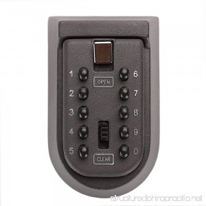 Tekmun Realtor Wall Mount Key Lock Box with 10-Digit Push-Button Combination is Weather Resistant for Indoors or Outdoors and Holds up to 5 Keys - B01867QZRA