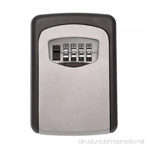 Tekmun Realtor Wall Mount Key Lock Box with 4-Digit Combination Made of Weather Resistant Steel for Indoors or Outdoors Holds up to 5 Keys - B01867R0S8