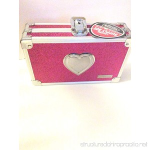 Vaultz Locking Pencil Box 5.5 x 8.25 x 2.5 inches Pink Bling with Heart - B073XYGM43