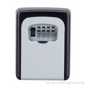 ZHENGE Key Storage Lock Box Outdoor Wall Mounted Key Safe Box 4-Digit Combination Lock Box - B07DR7ZXVH