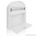 Serenelife Wall Mount Lockable Mailbox - Modern Outdoor Galvanized Metal Key Large Capacity Commercial Rural Home Decorative Office Business Parcel Box Packages Drop Slot Secure Lock - SLMAB15 White - B01LY6CSEP