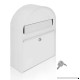 Serenelife Wall Mount Lockable Mailbox - Modern Outdoor Galvanized Metal Key Large Capacity  Commercial Rural Home Decorative  Office Business Parcel Box Packages Drop Slot Secure Lock - SLMAB15 White - B01LY6CSEP