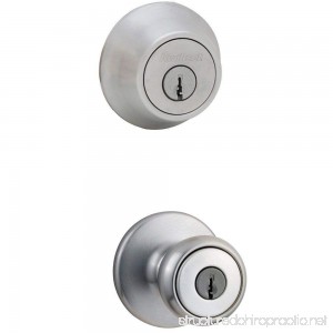 Kwikset 695 Tylo Entry Knob and Double Cylinder Deadbolt Combo Pack in Satin Chrome - B000BD8LXY