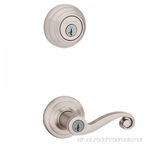 Kwikset 991 Lido Entry Lever and Single Cylinder Deadbolt Combo Pack featuring SmartKey in Satin Nickel - B001172NQU
