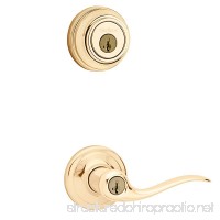 Kwikset 991 Tustin Entry Lever and Single Cylinder Deadbolt Combo Pack featuring SmartKey in Polished Brass - B0016OHFSE