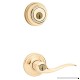Kwikset 991 Tustin Entry Lever and Single Cylinder Deadbolt Combo Pack featuring SmartKey in Polished Brass - B0016OHFSE