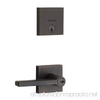 Kwikset 99910-061 Halifax Keyed Entry Lever and Downtown Single Cylinder Deadbolt Combo Pack featuring SmartKey Security in Venetian Bronze - B07BC5QZHP