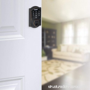 (New Model) Schlage Connect Camelot Touchscreen Deadbolt with Z-wave Technology and Extra Key BE468 (Aged Bronze) - B01DUX1HHI