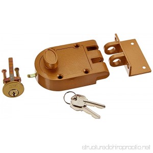 NU-SET 2120-3 Jimmy Proof Style Inter Locking Deadbolt Lock with Single Cylinder Bronze - B000I6F1WS