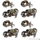 Set of 4 Premium Combo Entry Door Knob & Deadbolt Locksets Keyed Alike (Antique Brass) - B01IAM9MHG