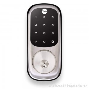 Yale Touchscreen Deadbolt with Z-Wave in Satin Nickel Works with Alexa via SmartThings and Wink (YRD220-ZW-619) - B005NLKRAO