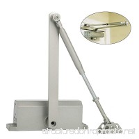 YaeTek Door Closer Satin Stainless Steel Aluminum Alloy Door Accessory with Hydraulic Hinge 2 Adjustment Valves for Residential and Commercial Door Width up to 1100 mm (Square 99-143 LB) - B078PKD748