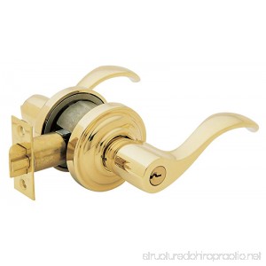 Baldwin Estate 5255.003.LENT Left-Handed Keyed Entry Wave Lever in Polished Brass - B00002N6WT