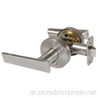 Designers Impressions Laurel Design Contemporary Satin Nickel Privacy Euro Door Lever Hardware (Bed and Bath) - B072K6YQW7