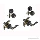 Dynasty Hardware CP-HER-12P  Heritage Front Door Entry Lever Lockset and Single Cylinder Deadbolt Combination Set  Aged Oil Rubbed Bronze - (2 Pack) - Keyed Alike - B075CBMGY7