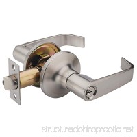 HENYIN Wave Lever Keyed Entry Door Lock/ Door Knob Hardware Knob Lever and Closet Leverset (Brushed Nickel) - B06Y3VXBLH