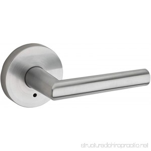 Kwikset 155MIL Milan Privacy Door Lever Set with Push Button Lock and Emergency Satin Chrome - B00F8MSXTK