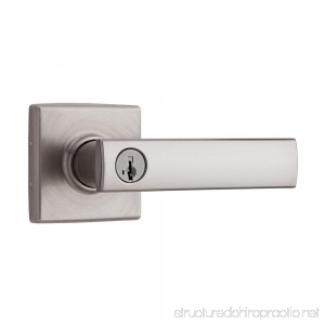Kwikset Vedani Entry Lever featuring SmartKey in Satin Nickel - B005MTWV9C